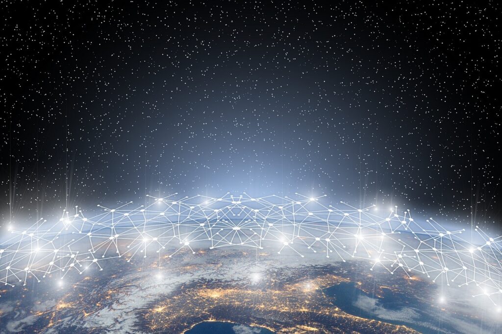 Network, globalization and earth, illustrating: Swiss retail bitcoin ETF approval opens a regulated route for direct BTC exposure