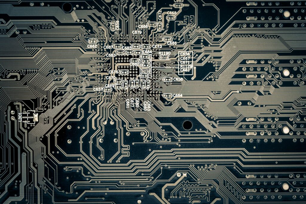 Circuit, electric and trace, illustrating: Samsung bets on Pyeongtaek to win back ground in AI memory
